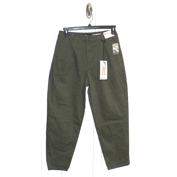 BCBGeneration Women's High Rise Barrel Leg Pants in Crushed Oregano Medium $75 - Picture 3 of 5